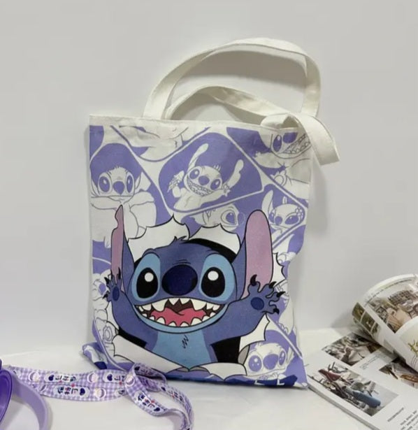 Blue alien canvas bag