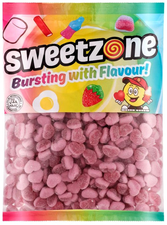 FIZZY STRAWBERRY HEARTS 1KG