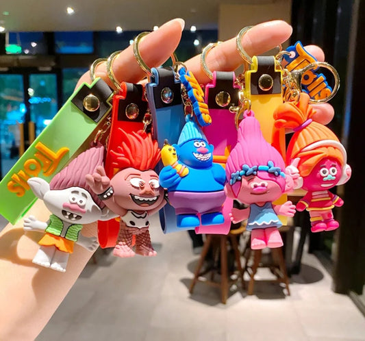 Trolls doll keychain
