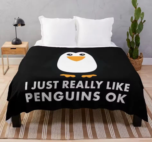 I like penguins fleece blanket