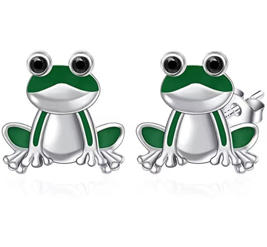 Frog stud earrings