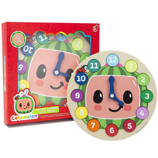 Wooden Learning Clock 22cm Tell The Time Puzzle