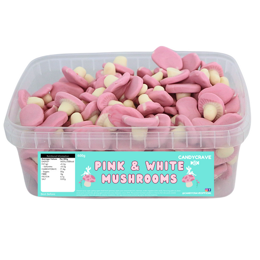 Pink & White Mushrooms Tub 600g