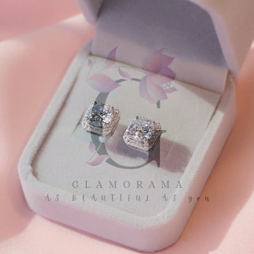 Crystal stone stud earrings
