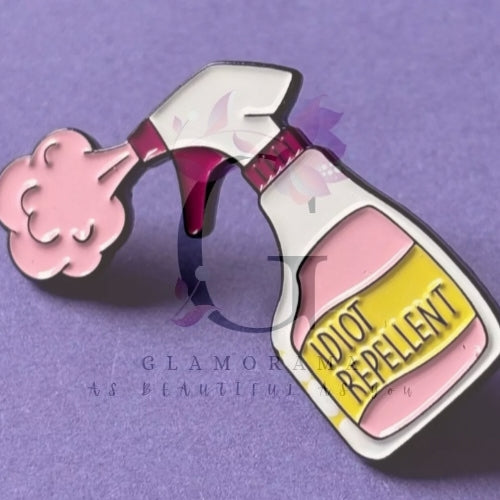Idiot repellent pin badge
