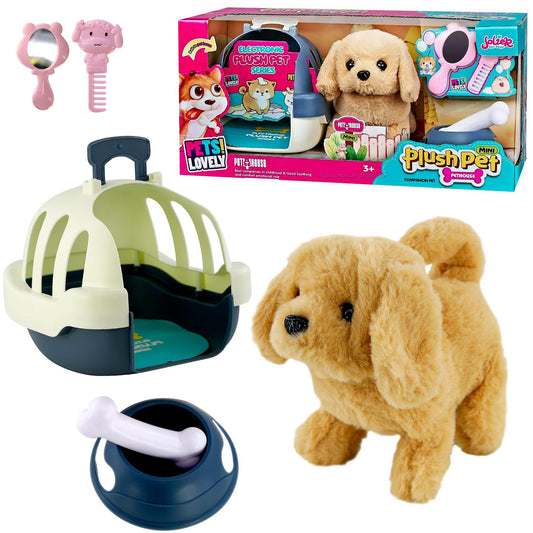 Electronic plush dog carrier set