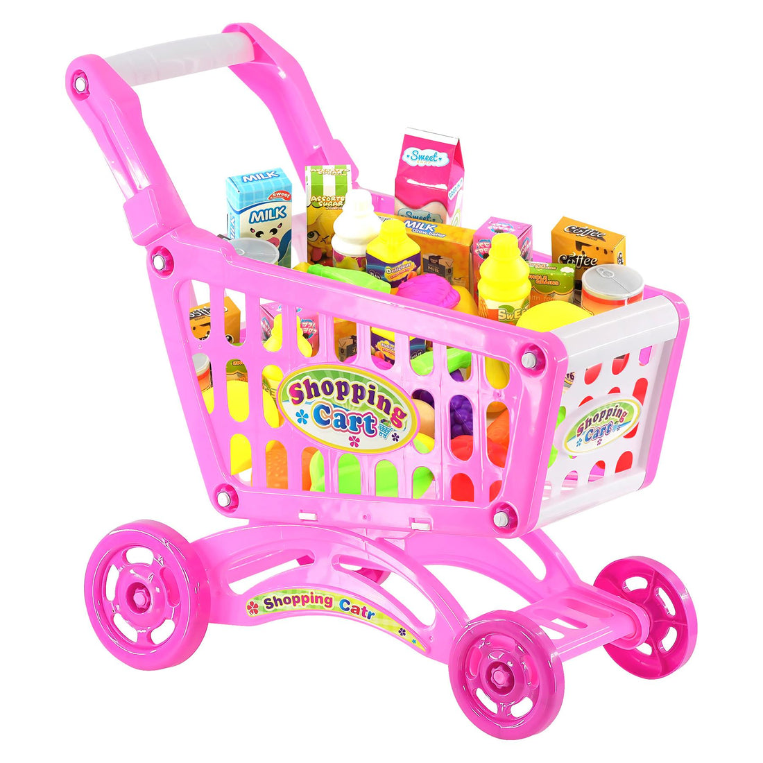 Shopping Trolley Cart Play Food Set