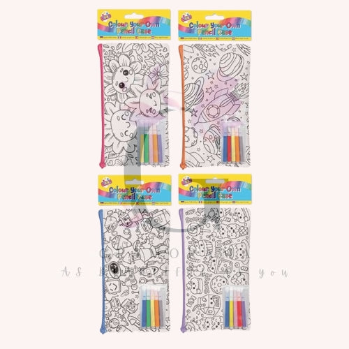 Colour Your Own Pencil Case & 5 Felt Tips