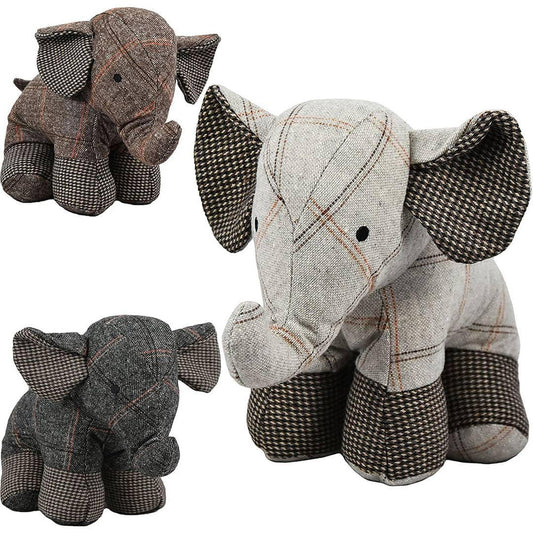 Tartan Elephant Door Stops