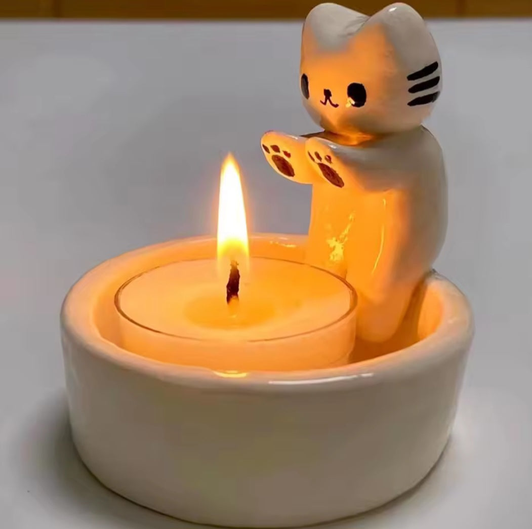 Cat candle holder