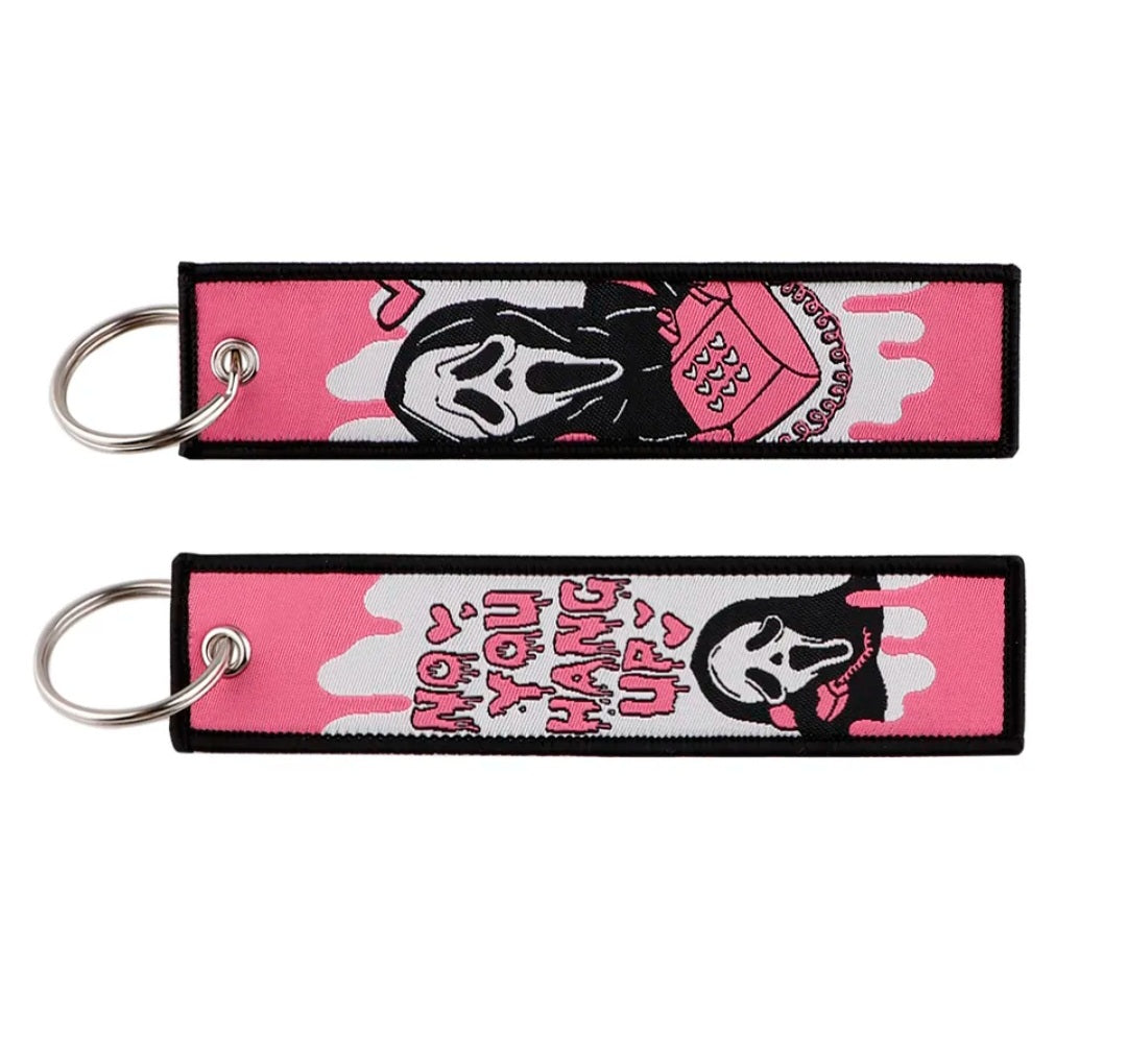 Scream embroidered keychain
