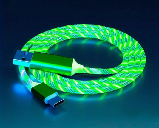 USB Type C Cable LED Glowing Charging Cable