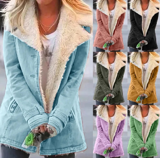 Womens fleece button jacket