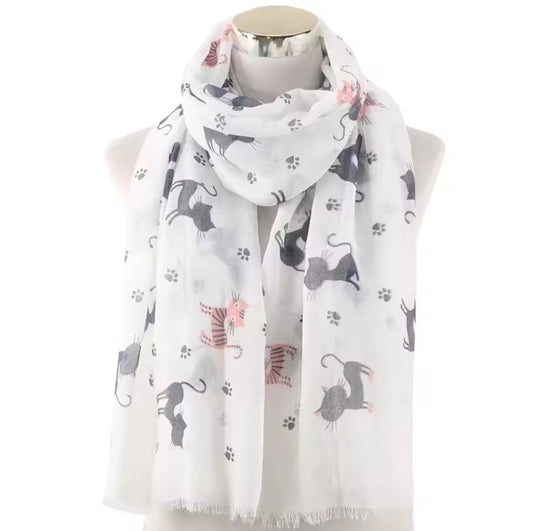 Cat print scarf