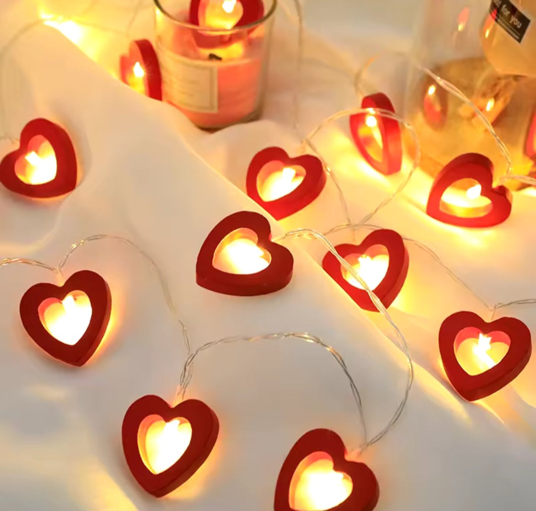 Heart LED string lights